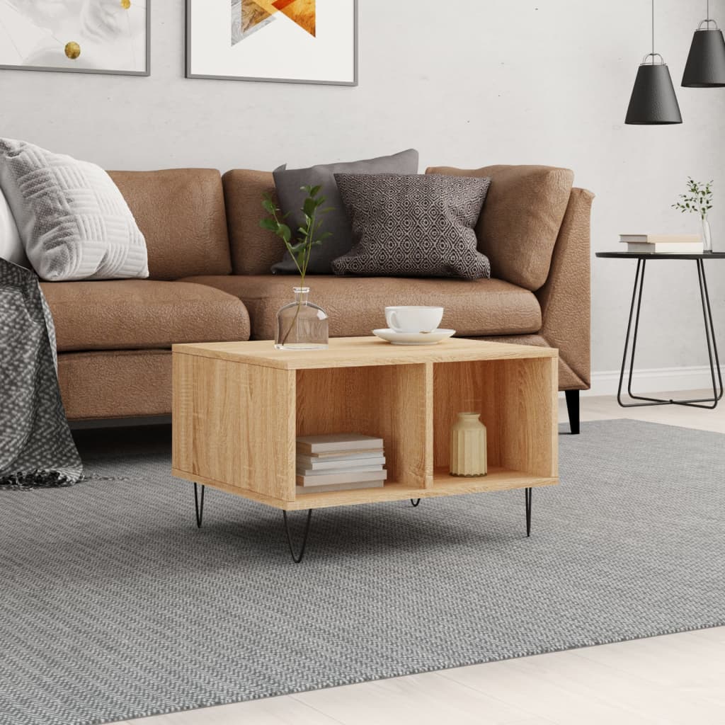 vidaXL Stolik kawowy, dąb sonoma 60x50x36,5 cm materiał drewnopochodny