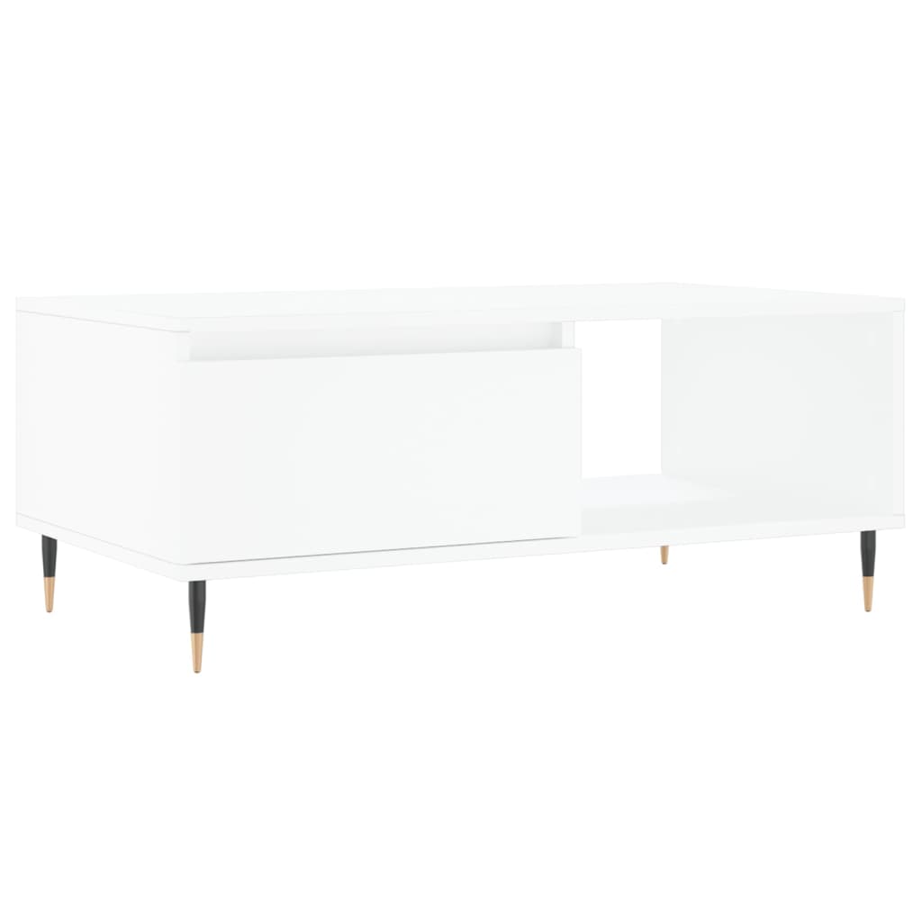 vidaXL Stolik kawowy, biały 90x50x36,5 cm, materiał drewnopochodny