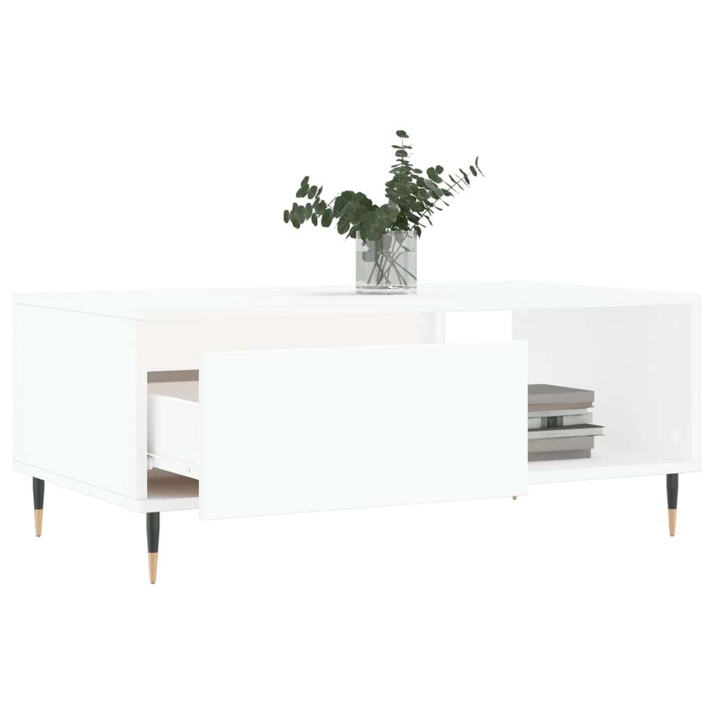 vidaXL Stolik kawowy, biały 90x50x36,5 cm, materiał drewnopochodny