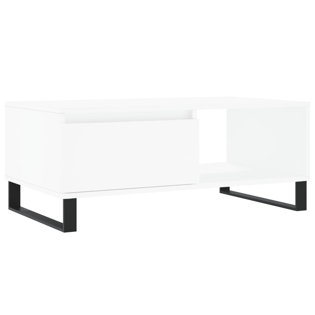 vidaXL Stolik kawowy, biały 90x50x36,5 cm, materiał drewnopochodny