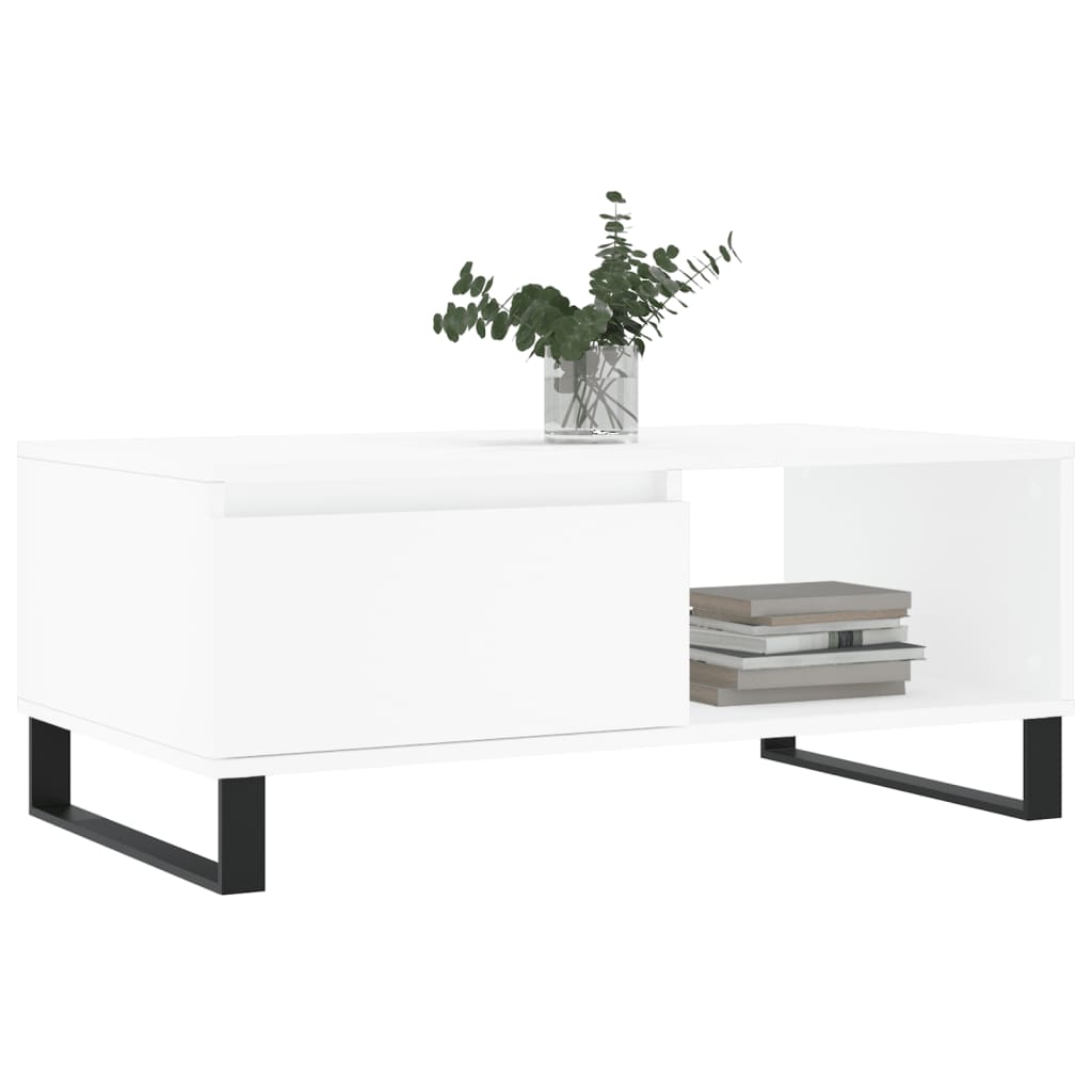 vidaXL Stolik kawowy, biały 90x50x36,5 cm, materiał drewnopochodny