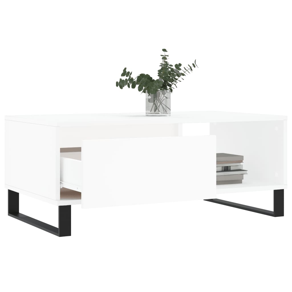 vidaXL Stolik kawowy, biały 90x50x36,5 cm, materiał drewnopochodny