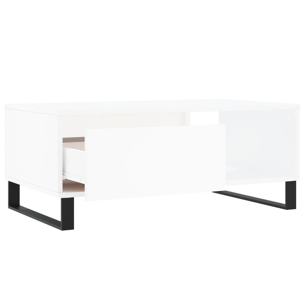 vidaXL Stolik kawowy, biały 90x50x36,5 cm, materiał drewnopochodny