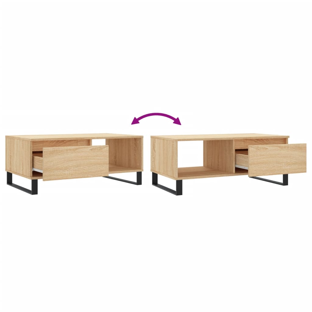 vidaXL Stolik kawowy, dąb sonoma 90x50x36,5 cm materiał drewnopochodny