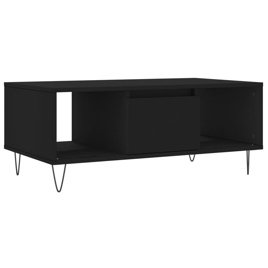 vidaXL Stolik kawowy, czarny, 90x50x36,5 cm, materiał drewnopochodny