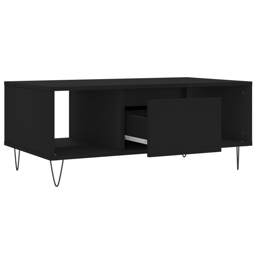 vidaXL Stolik kawowy, czarny, 90x50x36,5 cm, materiał drewnopochodny
