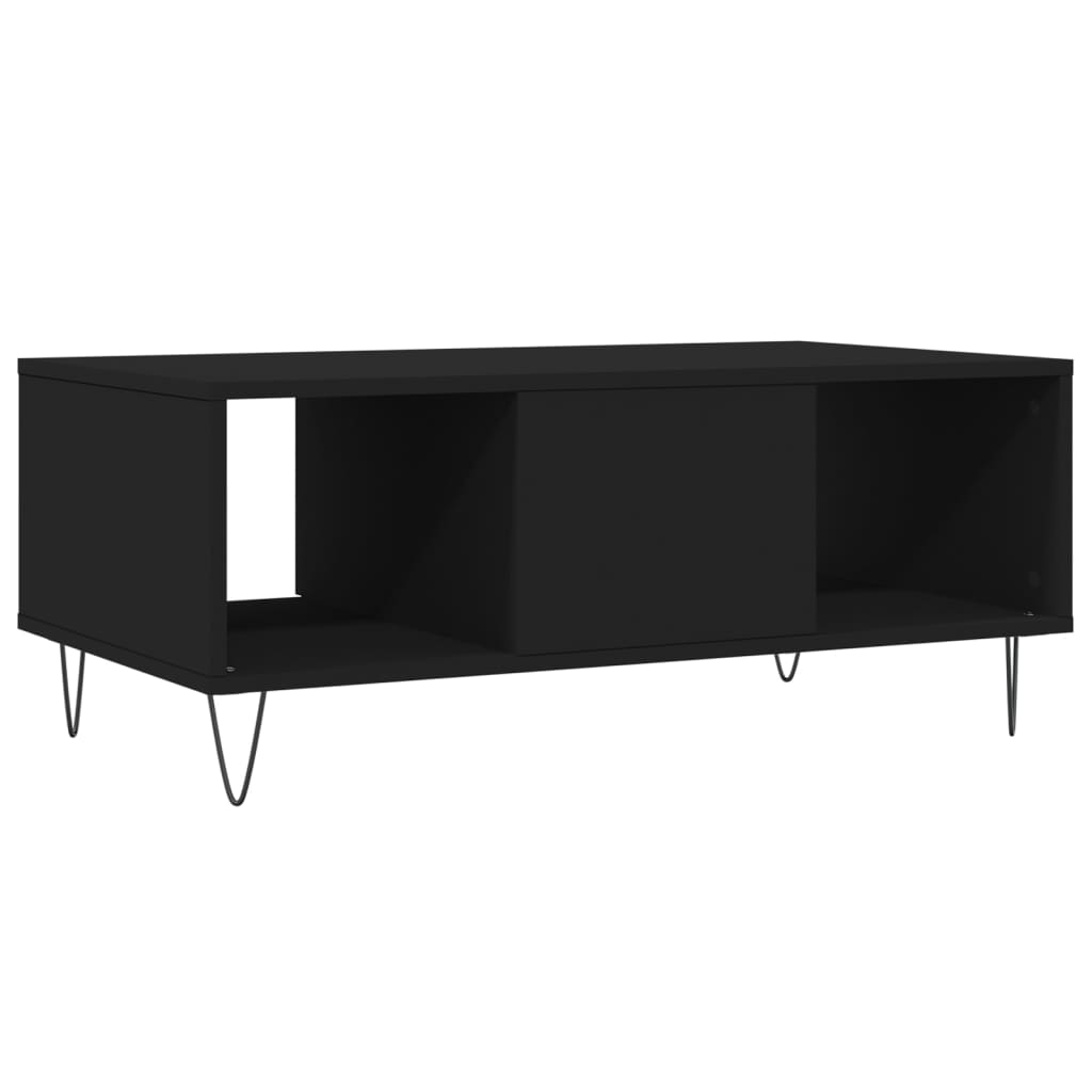 vidaXL Stolik kawowy, czarny, 90x50x36,5 cm, materiał drewnopochodny