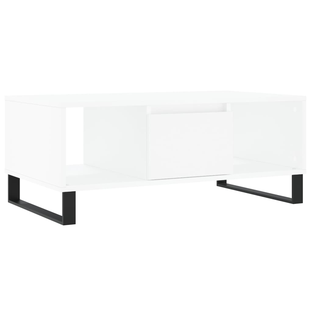 vidaXL Stolik kawowy, biały 90x50x36,5 cm, materiał drewnopochodny