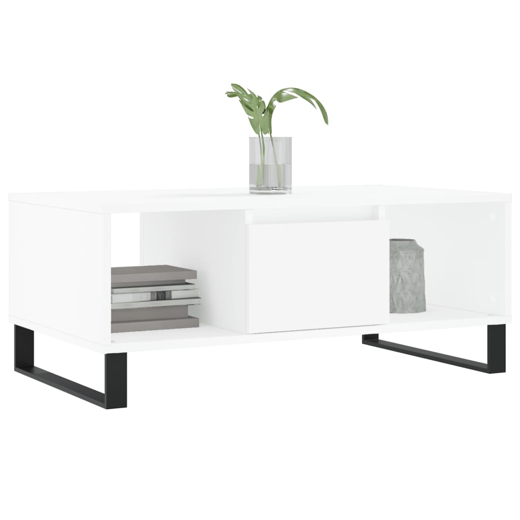 vidaXL Stolik kawowy, biały 90x50x36,5 cm, materiał drewnopochodny