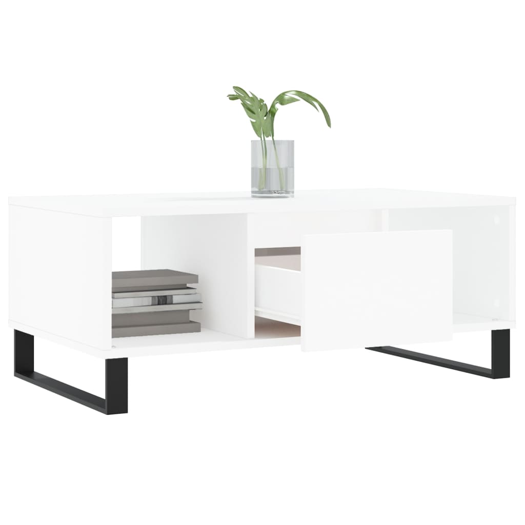 vidaXL Stolik kawowy, biały 90x50x36,5 cm, materiał drewnopochodny