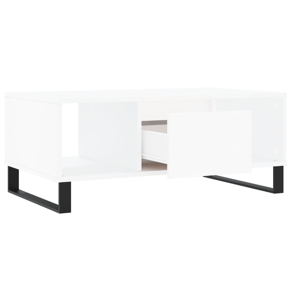 vidaXL Stolik kawowy, biały 90x50x36,5 cm, materiał drewnopochodny