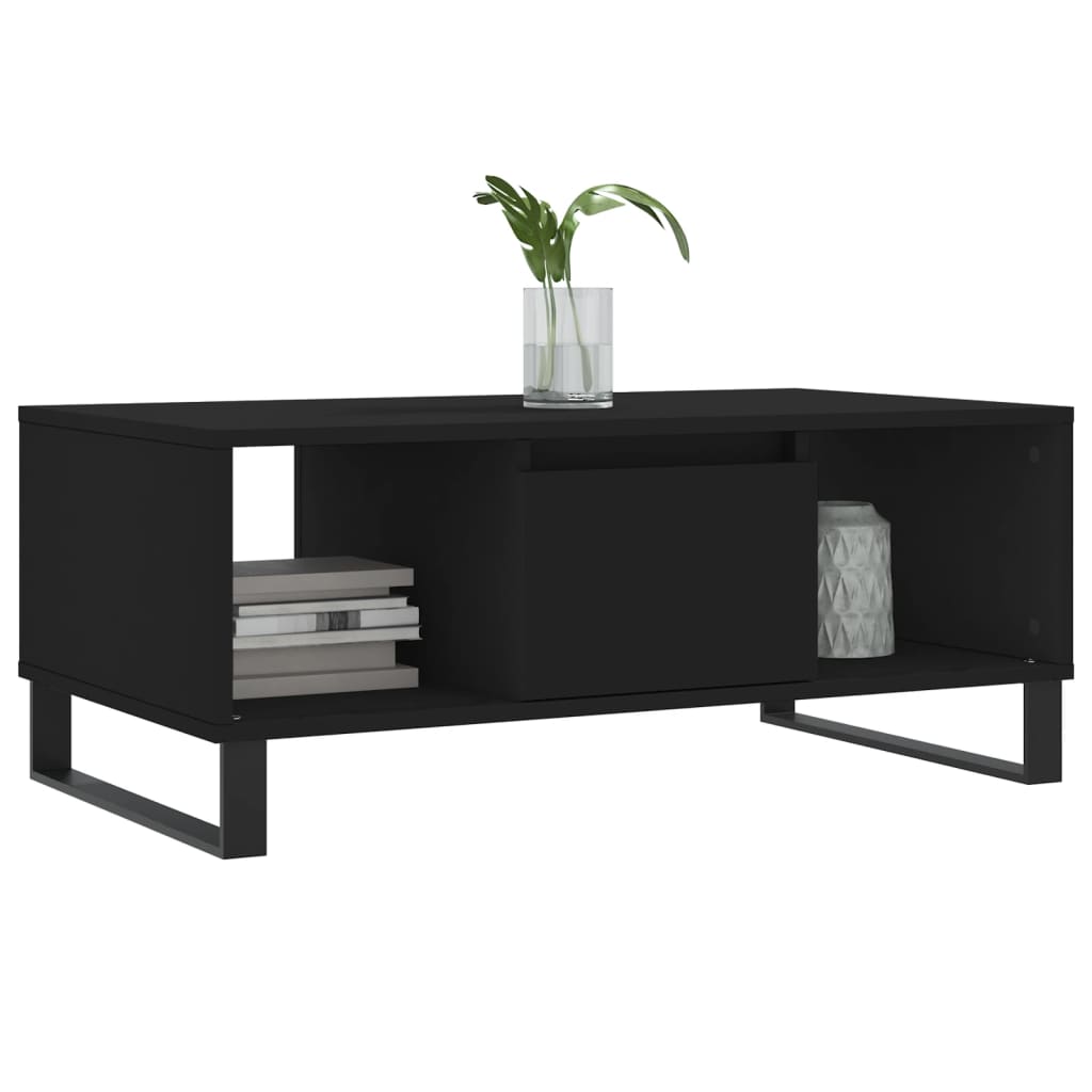 vidaXL Stolik kawowy, czarny, 90x50x36,5 cm, materiał drewnopochodny