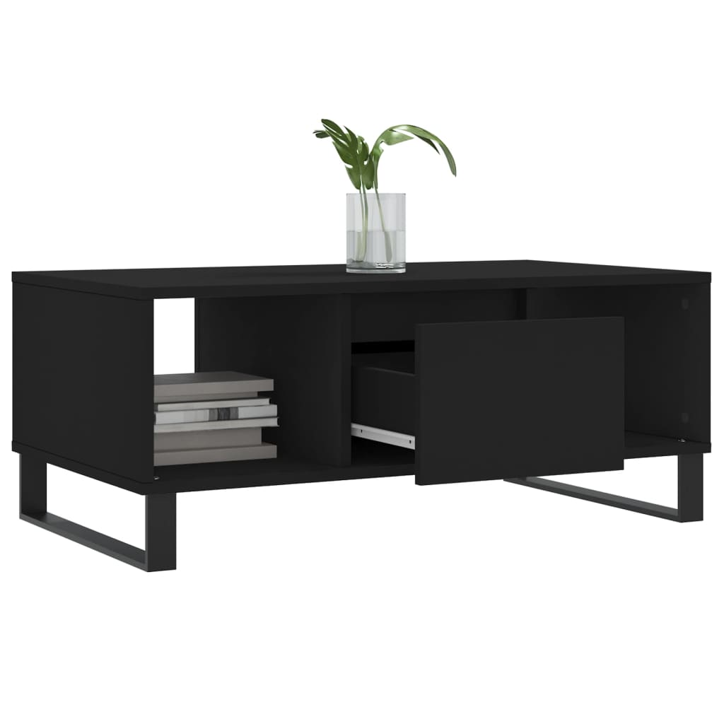 vidaXL Stolik kawowy, czarny, 90x50x36,5 cm, materiał drewnopochodny