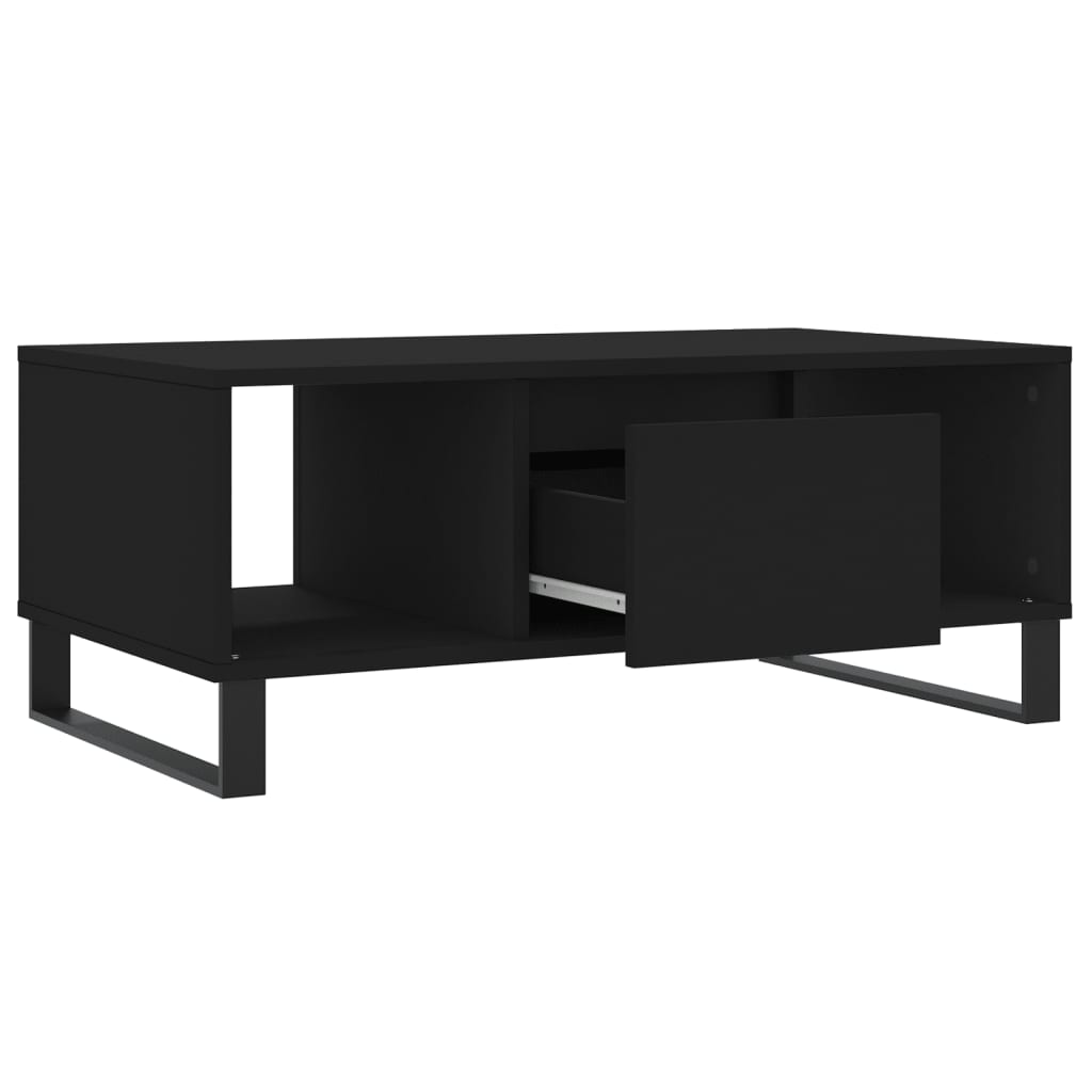 vidaXL Stolik kawowy, czarny, 90x50x36,5 cm, materiał drewnopochodny