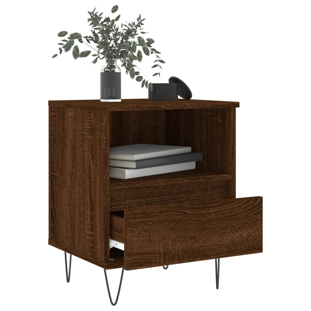 vidaXL Szafki nocne, 2 szt., brązowy dąb, 40x35x50 cm