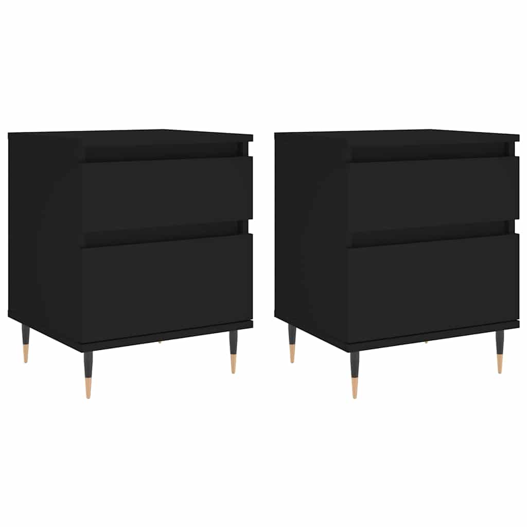 vidaXL Szafki nocne, 2 szt., czarne, 40x35x50 cm