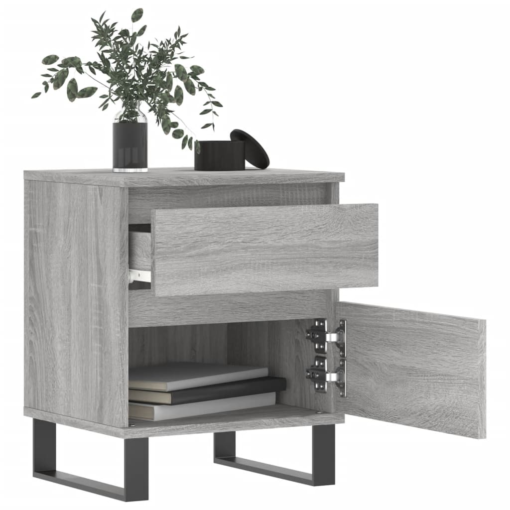 vidaXL Szafki nocne, 2 szt., szary dąb sonoma, 40x35x50 cm