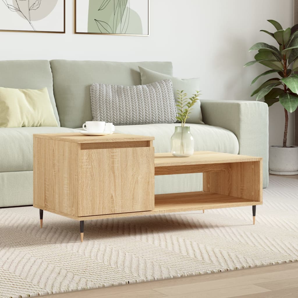 vidaXL Stolik kawowy, dąb sonoma 100x50x45 cm, materiał drewnopochodny