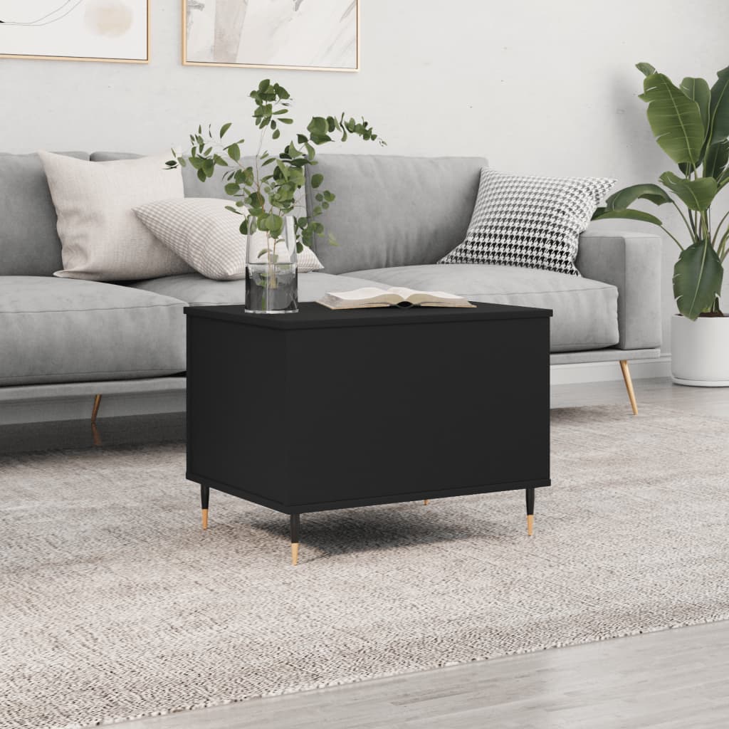 vidaXL Stolik kawowy, czarny, 60x44,5x45 cm, materiał drewnopochodny