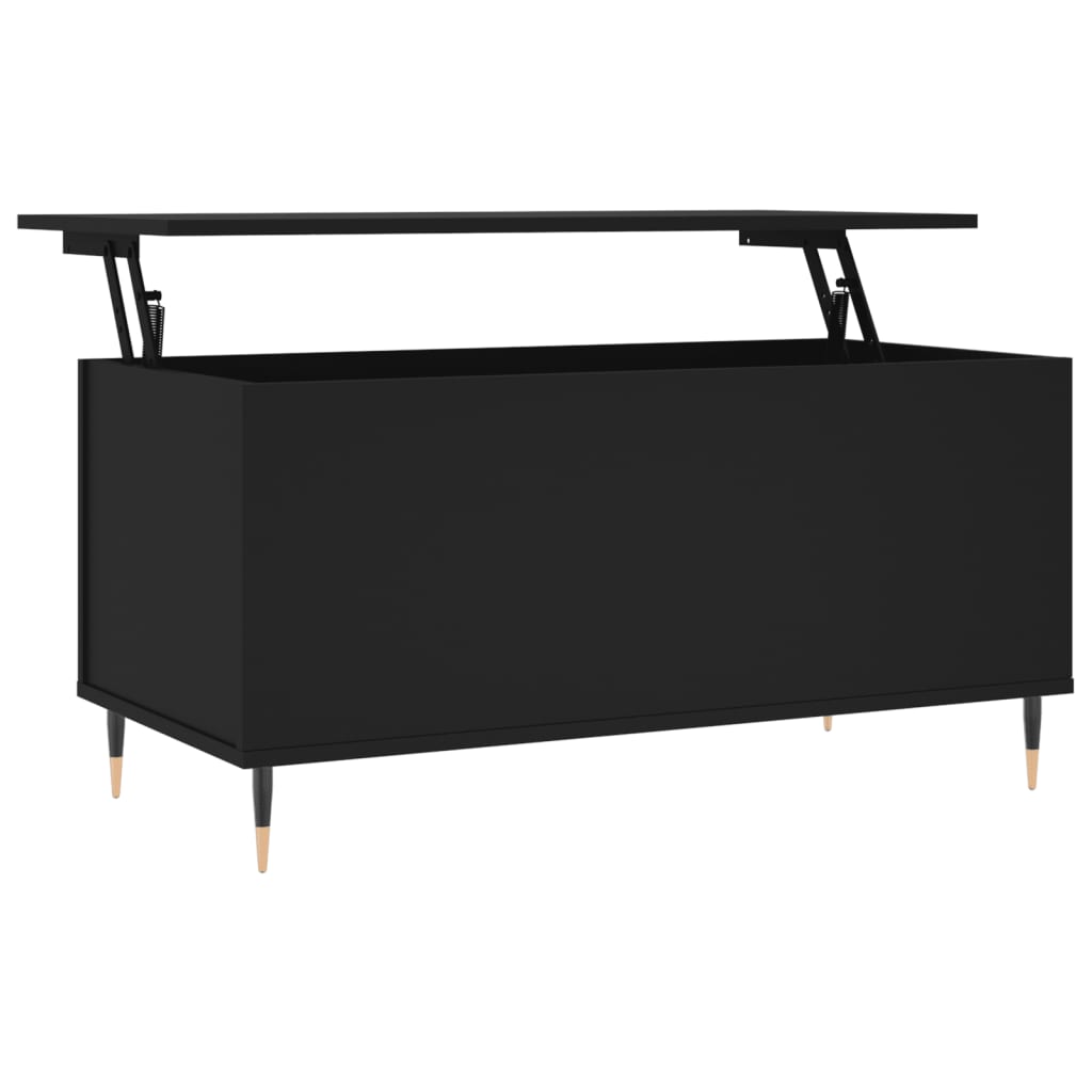 vidaXL Stolik kawowy, czarny, 90x44,5x45 cm, materiał drewnopochodny