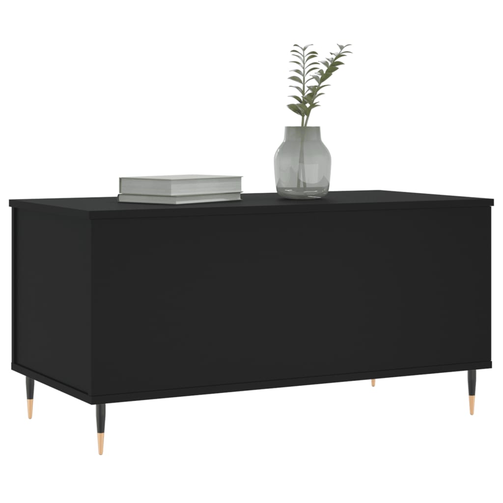 vidaXL Stolik kawowy, czarny, 90x44,5x45 cm, materiał drewnopochodny