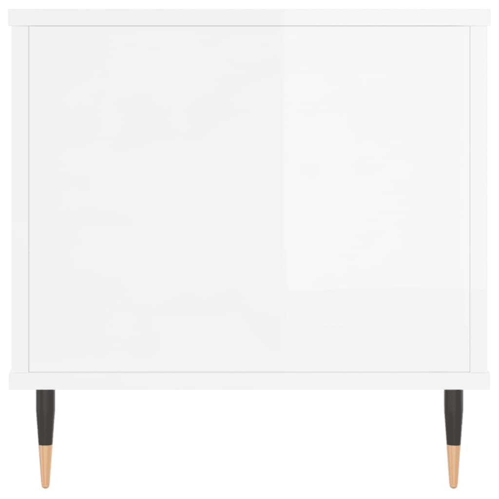 vidaXL Stolik kawowy, biały z połyskiem, 90x44,5x45 cm