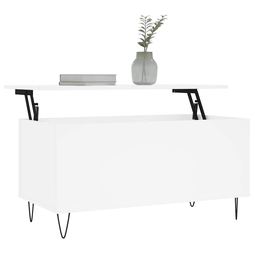 vidaXL Stolik kawowy, biały 90x44,5x45 cm, materiał drewnopochodny
