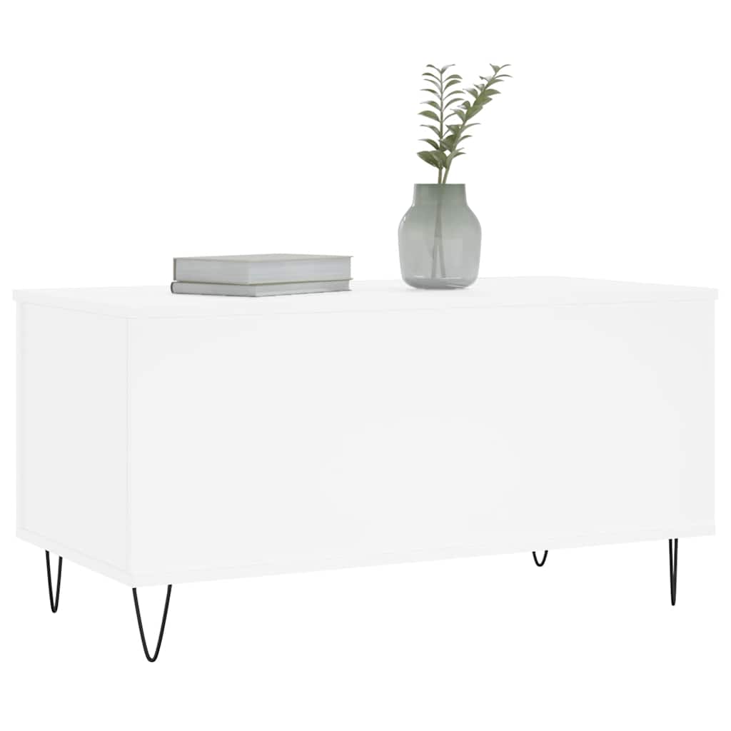 vidaXL Stolik kawowy, biały 90x44,5x45 cm, materiał drewnopochodny
