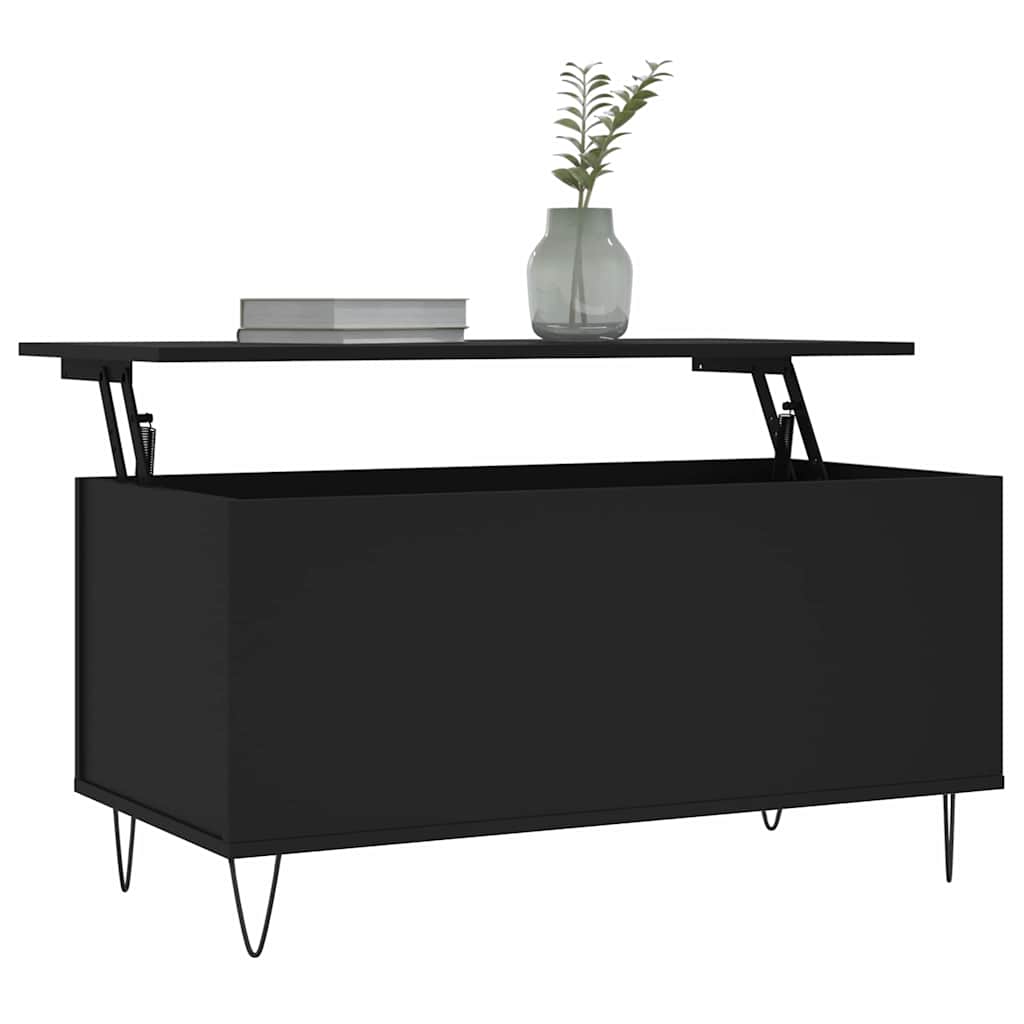 vidaXL Stolik kawowy, czarny, 90x44,5x45 cm, materiał drewnopochodny