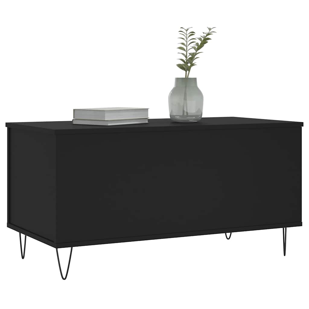 vidaXL Stolik kawowy, czarny, 90x44,5x45 cm, materiał drewnopochodny