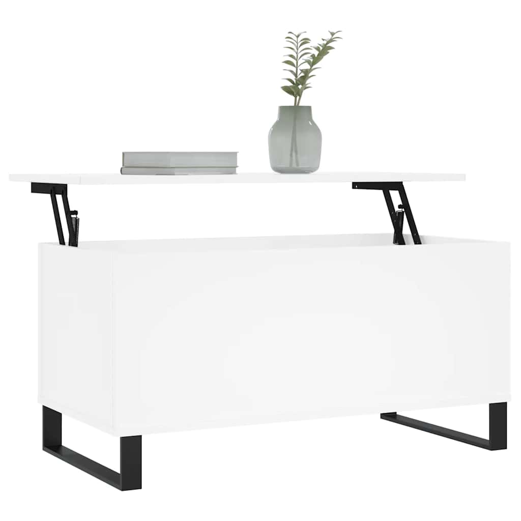 vidaXL Stolik kawowy, biały 90x44,5x45 cm, materiał drewnopochodny