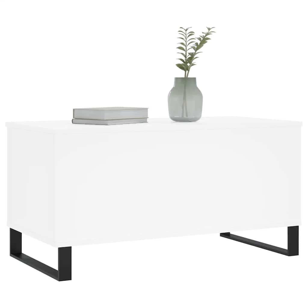 vidaXL Stolik kawowy, biały 90x44,5x45 cm, materiał drewnopochodny