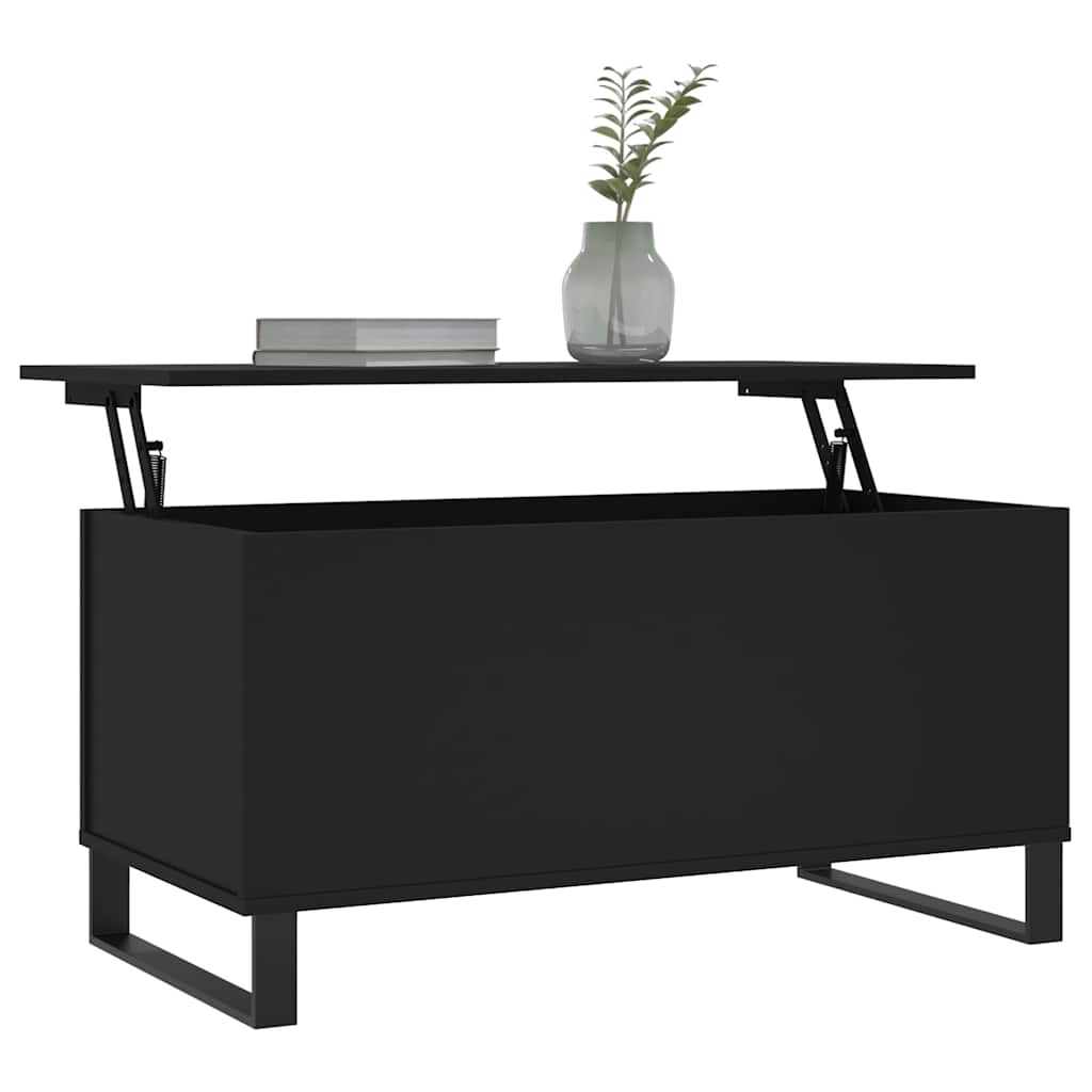 vidaXL Stolik kawowy, czarny, 90x44,5x45 cm, materiał drewnopochodny