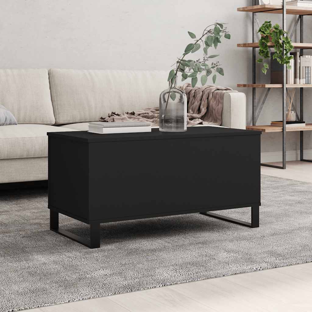 vidaXL Stolik kawowy, czarny, 90x44,5x45 cm, materiał drewnopochodny