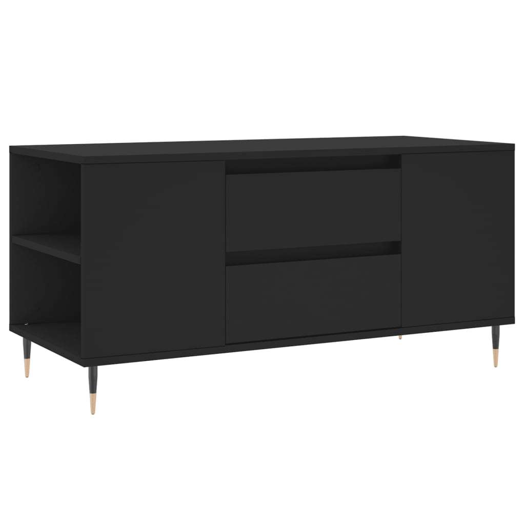 vidaXL Stolik kawowy, czarny, 102x44,5x50 cm, materiał drewnopochodny
