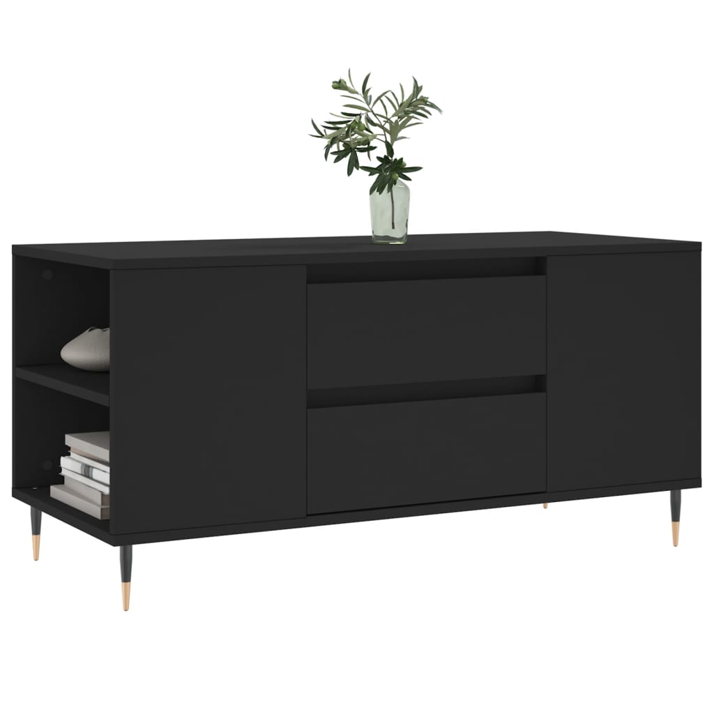 vidaXL Stolik kawowy, czarny, 102x44,5x50 cm, materiał drewnopochodny