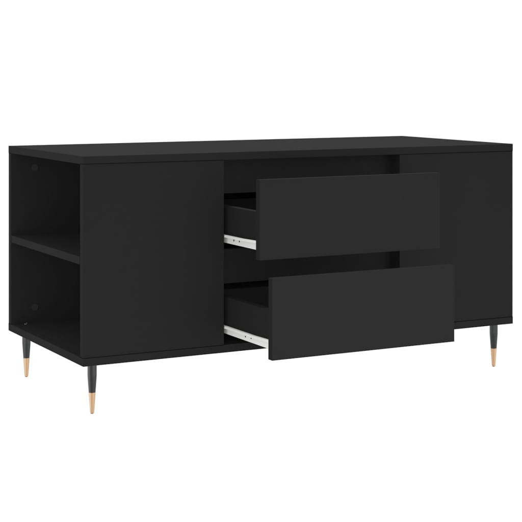 vidaXL Stolik kawowy, czarny, 102x44,5x50 cm, materiał drewnopochodny