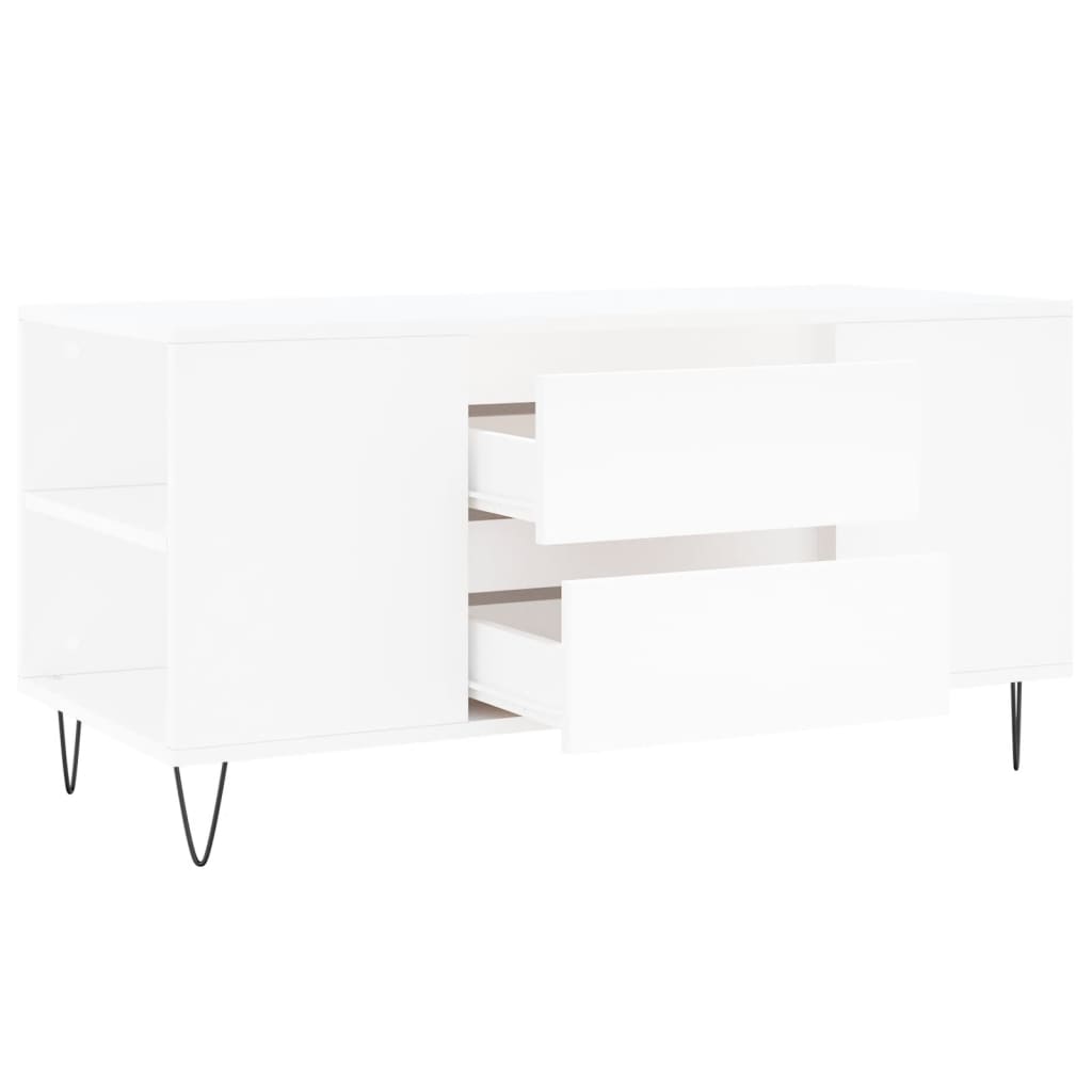 vidaXL Stolik kawowy, biały, 102x44,5x50 cm, materiał drewnopochodny