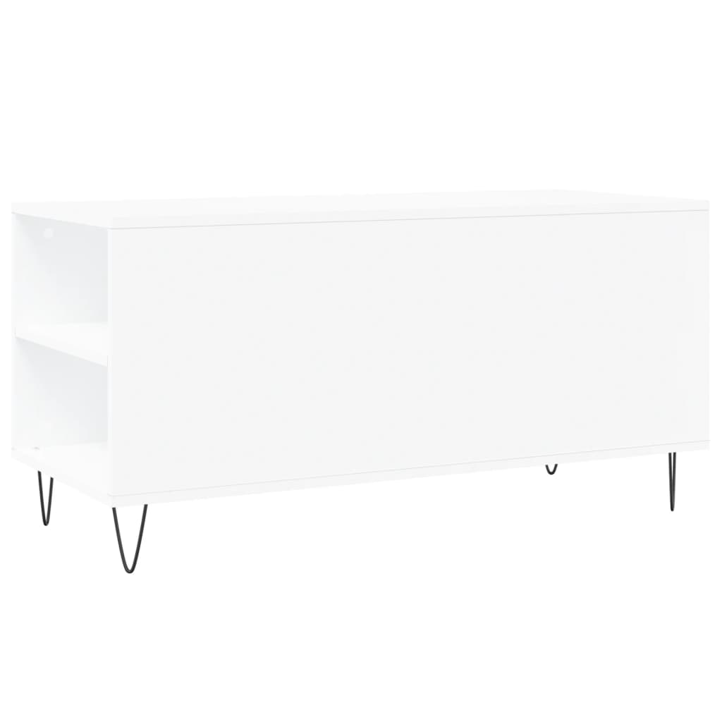 vidaXL Stolik kawowy, biały, 102x44,5x50 cm, materiał drewnopochodny