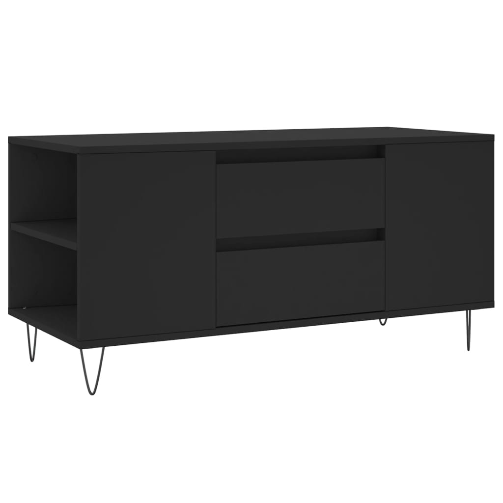 vidaXL Stolik kawowy, czarny, 102x44,5x50 cm, materiał drewnopochodny