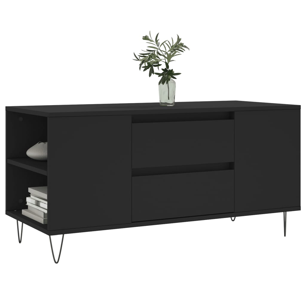 vidaXL Stolik kawowy, czarny, 102x44,5x50 cm, materiał drewnopochodny
