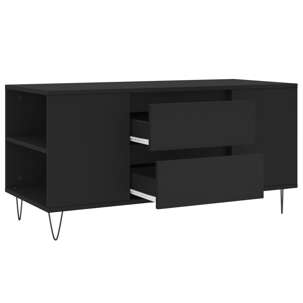vidaXL Stolik kawowy, czarny, 102x44,5x50 cm, materiał drewnopochodny