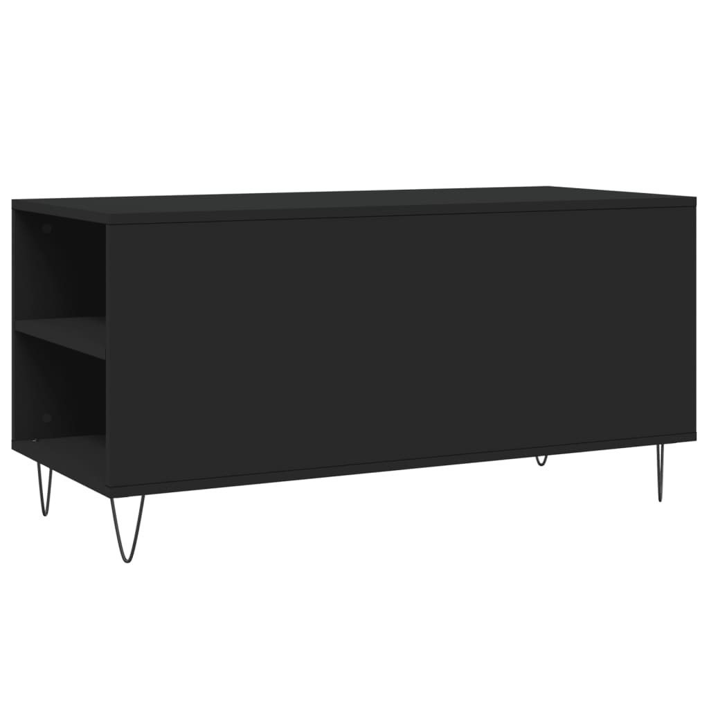 vidaXL Stolik kawowy, czarny, 102x44,5x50 cm, materiał drewnopochodny