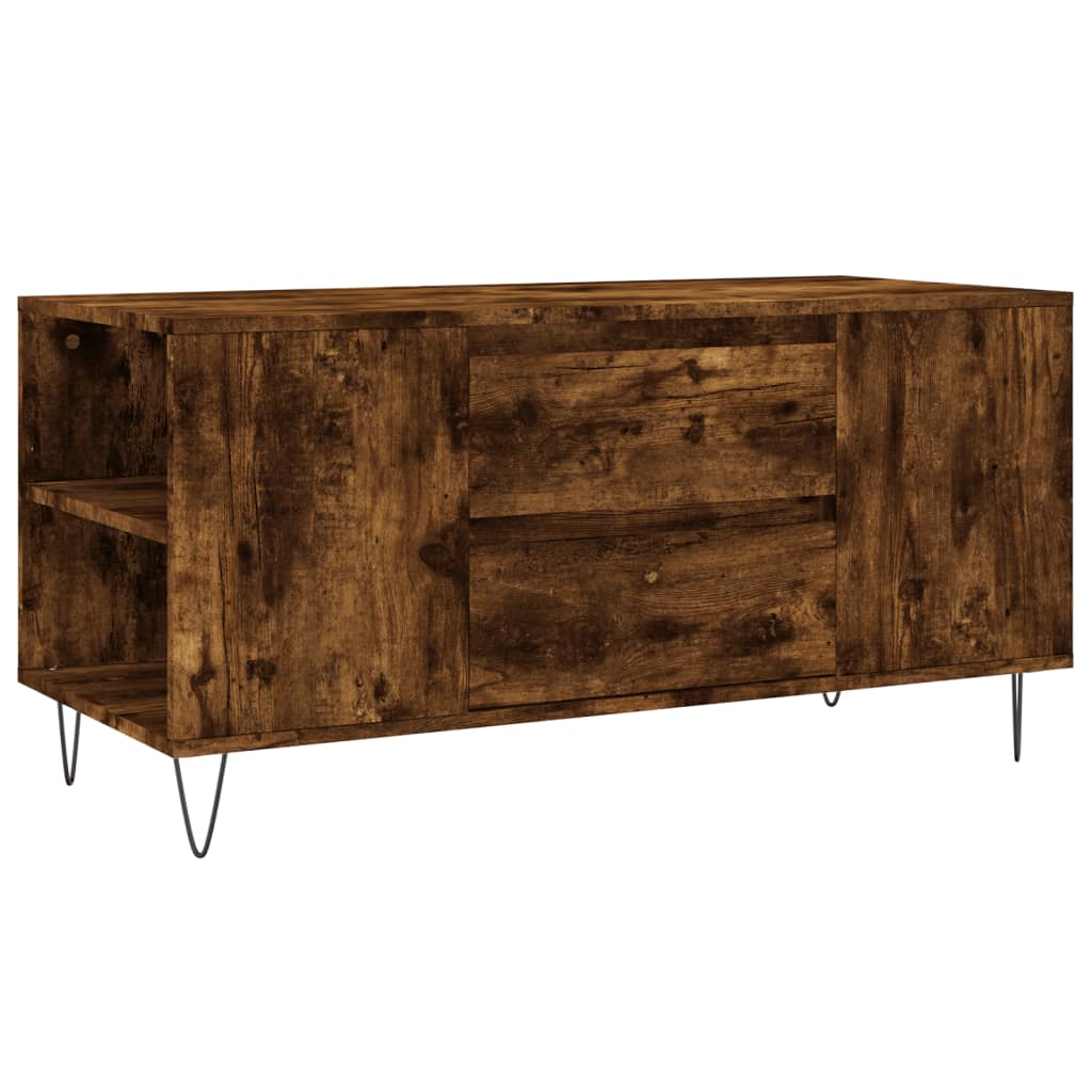 vidaXL Stolik kawowy, przydymiony dąb, 102x44,5x50 cm