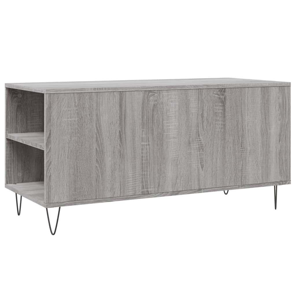vidaXL Stolik kawowy, szary dąb sonoma, 102x44,5x50 cm