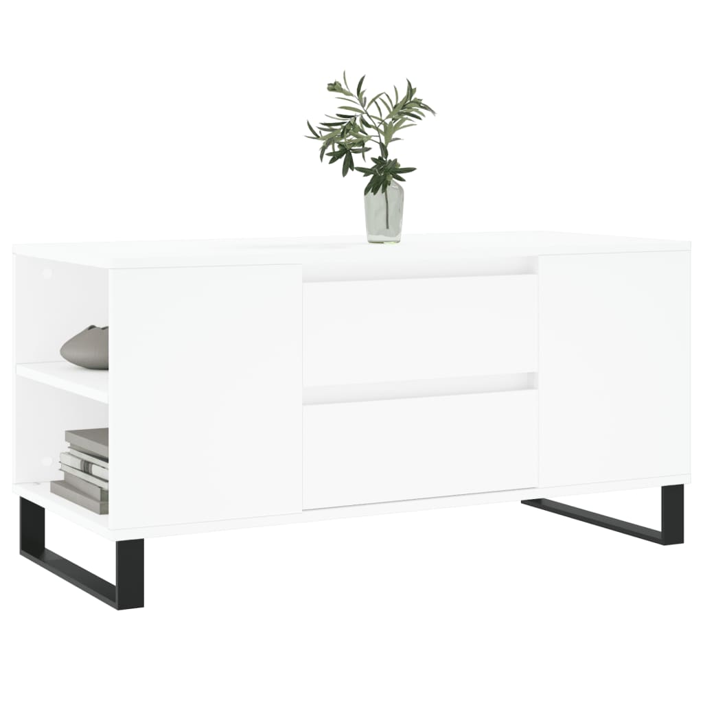 vidaXL Stolik kawowy, biały, 102x44,5x50 cm, materiał drewnopochodny