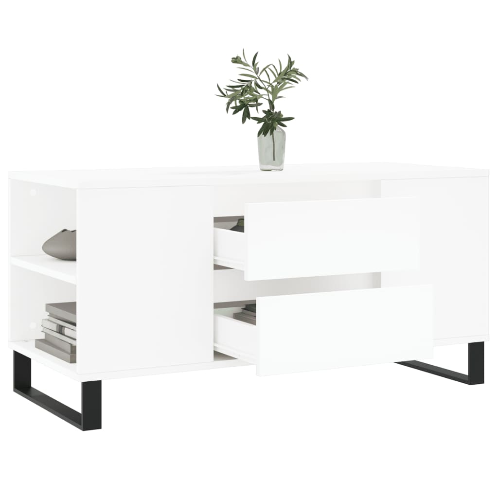 vidaXL Stolik kawowy, biały, 102x44,5x50 cm, materiał drewnopochodny