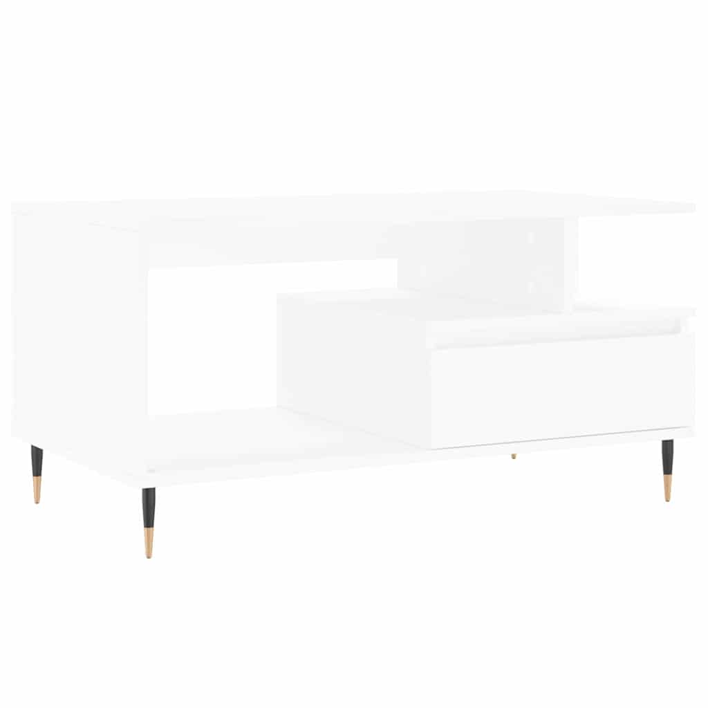 vidaXL Stolik kawowy, biały 90x49x45 cm, materiał drewnopochodny