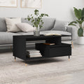 vidaXL Stolik kawowy, czarny 90x49x45 cm, materiał drewnopochodny