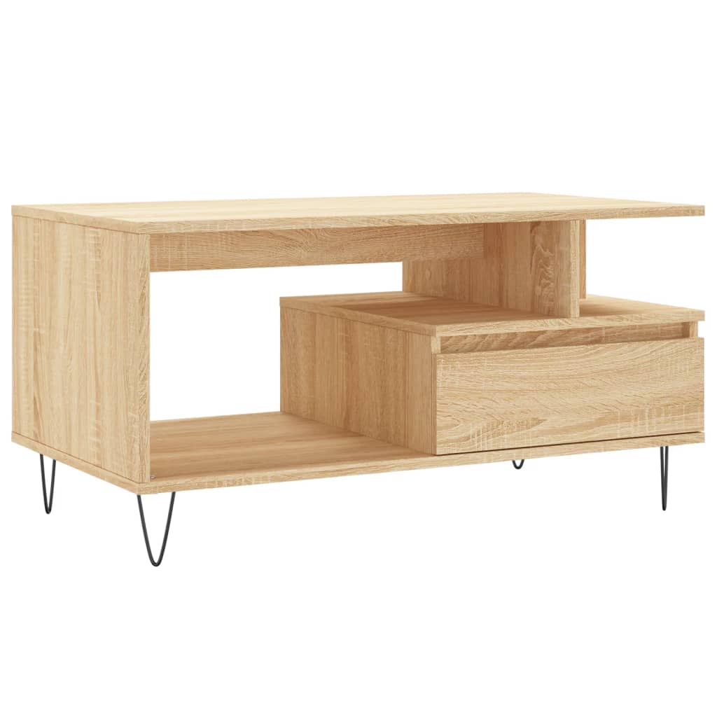 vidaXL Stolik kawowy, dąb sonoma 90x49x45 cm, materiał drewnopochodny